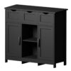 Storage Cabinets, Wooden Floor Cabinet, With Drawers And Shelves Storage Cabinets, Accent Cabinet For Living Room, Bedroom, Bathroom Furniture Home Decor - Black - Image 6