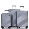 3 Piece Luggage Sets Lightweight Suitcase With Two Hooks, Spinner Wheels, (20/24/28) - Gray - Image 5