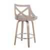 Charlotte - Farmhouse Fixed Height Counter Stool With Swivel With Round Footrest (Set of 2) - Light Gray - Image 4