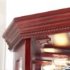 Corner Curio Cabinet With Lights, Adjustable Tempered Glass Shelves, Mirrored Back, Display Cabinet (E26 Light Bulb Not Included) - Cherry - Image 8