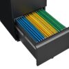 2 Drawer File Cabinet With Lock, Metal Under Desk Rolling Filing Cabinet Fits Letter / Legal / A4 Size For Home Office, Mobile Filing Cabinet - Black - Image 11