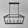 5 Light Farmhouse Kitchen Island Lighting, 5 Light Industrial Linear Chandelier For Dining Room Metal Hanging Pendant Light Fixture For Bedroom Living Room Hallway Conference Room - Matte Black - Image 12