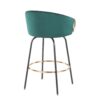 Claire - Contemporary / Glam Counter Stool (Set of 2) - Black / Emerald Green - Image 4
