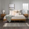 Mid-Century Modern Solid Wood King Platform Bed Frame - Caramel - Image 4
