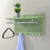 Esyspot - Metal Powder Coating Hook Wall Mounted With Shelf - Green - Image 2