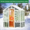 Greenhouse, Wooden Greenhouse Polycarbonate Garden Shed For Plants, Walk-In Outdoor Plant Gardening Greenhouse For Patio Backyard Lawn, Grow House With Front Entry Door - White / Gray - Image 6