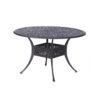 Round 4 Person 48.03" Long Aluminum Dining Set With Cushions - Dark Gray / White - Image 4