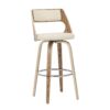Cecina - Mid-Century Modern Fixed Height Barstool With Swivel (Set of 2) - Zebra / Cream - Image 2