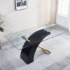 Stylish Dining Room Table, Luxury Glass Top Dining Table, Modern Design For Your House - Black - Image 2