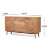 Boho Handcrafted 3 Door Sideboard, Carved Texture & Artisanal Charm - Natural - Image 3
