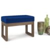 Milltown - Footstool Small Ottoman Bench - Blue - Image 5