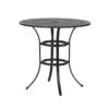 Cast Aluminum Round Counter Table With Lattice Design And Umbrella Hole - Dark Lava Bronze - Image 4