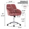 Adjustable Office Chair Ergonomic Swivel Chair - Rose Red - Image 3