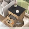 Multi Functional 3 Drawer Nightstand, Perfect For Storing Items Of Different Heights, A Perfect Combination Of Nature And Fashion - Black - Image 10