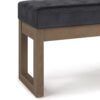 Milltown - Footstool Small Ottoman Bench - Distressed Black - Image 4