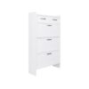 Shaker Shape Door Shoe Rack 3 Doors Shoe Cabinet With 2 Drawers With Open Space For Shoes - Matte White - Image 5