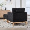 Farmhouse Upholstered Accent Chair With Ottoman Wood Base, Reversible Lid Coffee Table For Living Room - Black - Image 5