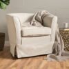 Glitter - Upholstered Swivel Chair With Loose Cover And Curved Back - Natural - Image 11