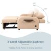 Versatile Pull Out Sofa Sleeper 3 In 1 With Wing Table & USB Charge Linen, Compact Design - Beige - Image 6