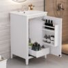 Modern 20.3" Bathroom Vanity With Sink, Functional Drawer, Soft Closing Door - White - Image 5