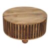 Slatted Round Coffee Table - Beige - Image 7
