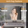 Aluminium Medicine Cabinet Mirror With LED Light And Defogging Function - Gray - Image 5