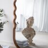 Oversized Wooden Floor Mirror With Unique Frame - Brown - Image 7