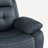 Genuine Leather Non-Power Reclining Sofa With Drop Down Table, Stainless Steel Cupholders And Magazine Bag - Blue - Image 11