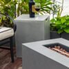 42" Propane Gas Fire Pit Table, 50000 Btu Rectangular Steel Fire Pit With Glass Wind Guard For Outside Patio Deck Garden Courtyard - Gray - Image 13