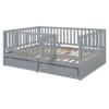 Full Size Daybed With Fence Guardrails And 2 Drawers - Gray - Image 8