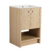 Modern 24" Freestanding Bathroom Vanity With Ceramic Sink And Soft Closing Doors - Oak - Image 13