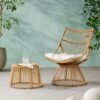 2 Piece Rattan Patio Set With Club Chair And Side Table - Beige / Light Brown - Image 9