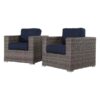 Club Chair (Set of 2) - Brown Gray / Navy Blue - Image 3