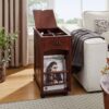 Traditional End Table With Charging Station, Narrow Side Table With USB Ports And Outlets - Red Walnut - Image 8