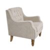 Accent Chair, Living Room Chair, Footrest Chair Set With Vintage Brass Studs, Button Tufted Upholstered Armchair For Living Room, Comfy Reading Chair For Bedroom, Reception Room - Beige - Image 16