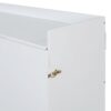 Queen Size Murphy Bed With Iron Legs, Modern Design - White - Image 12