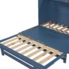 Queen Size Murphy Bed With Iron Legs, Modern Design - Blue - Image 18