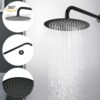 Round Rain Shower Head And Handheld Shower Set With Brass Construction - Matte Black - Image 5