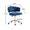 Modern Home Office Desk Chair With Adjustable Height And Swivel Wheels - Navy - Image 3
