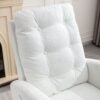 Accent Rocking Chair With Footrest High Back Rubber Wood Rocking Legs Bedroom Living Space - White - Image 6