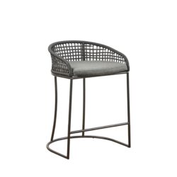 Coastal Design Woven Counter Stool - Dark Gray