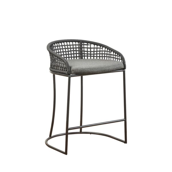 Coastal Design Woven Counter Stool - Dark Gray