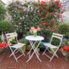 3 Piece Patio Bistro Set Of Foldable Round Table And Chairs - White - Image 3