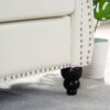 84.65" Rolled Arm Chesterfield 3 Seater Sofa - White - Image 16