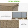 Outsunny - 83 Gallon Deck Box, Large Outdoor Storage Chest, Pe Wicker Trunk For Outside On Wheels For Garden Tools, Pool Toys & Patio Furniture Cushions - Brown - Image 2