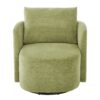 360° Swivel Chair, Accent Barrel Armchair, Upholstered With Curved Design - Green - Image 11