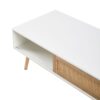 41.34" Rattan Coffee Table, Sliding Door For Storage, Solid Wood Legs, Modern Table For Living Room - White - Image 12