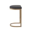Counter Stool With Upholstered Seat, Metal Base - Charcoal / Antique Gold - Image 4