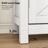 Farmhouse Storage Cabinet With Drawer And Adjustable Shelf Kitchen Cabinet With Walnut Countertop, Modern Coffee Bar Console Cabinet For Kitchen, Dining Room, Bathroom, Entryway - White - Image 7
