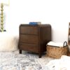 Lionel - Mid-Century Modern Nightstand 3 Drawer Bed Side Table - Brown - Image 11